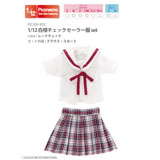 1/12白襟チェックセーラー服set