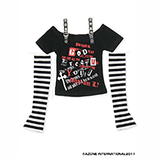 50パンクベルトＴシャツ＆アームウォーマーset