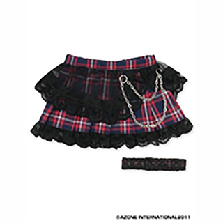 50パンクプリーツスカート＆ガーターset