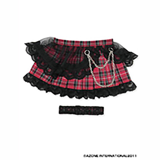 50パンクプリーツスカート＆ガーターset