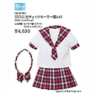 50ミニ丈チェックセーラー服set