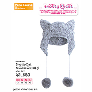 SnottyCat ねこみみニット帽子 SnottyCat ねこみみニット帽子